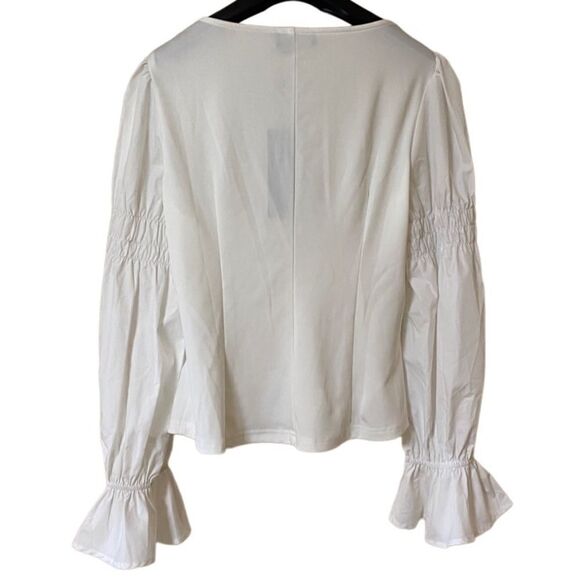 Scarlet Darkness Women’s White Ruffle Long Sleeve Renaissance Lolita Blouse Sz L - Picture 2 of 9